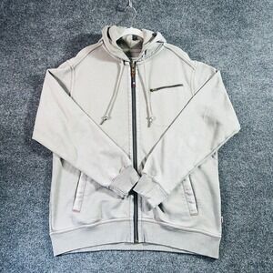 32 Bar Blues Hoodie Mens Large Gray Full Zip Casual Outerwear Sweatshirt